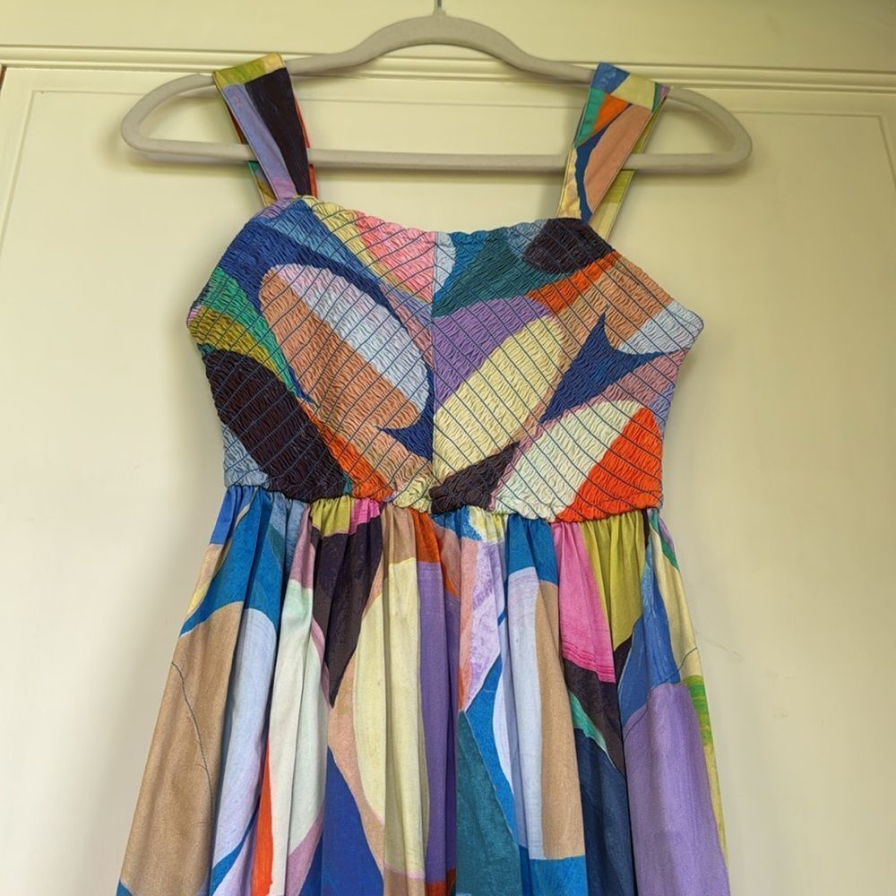Multicolor Abstract Pattern Dress